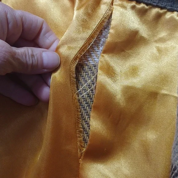 NWT Daytrip from thw Buckle, Plaid Gold Brown Faux Fur Collar, Pea Coat Medium - Picture 9 of 11